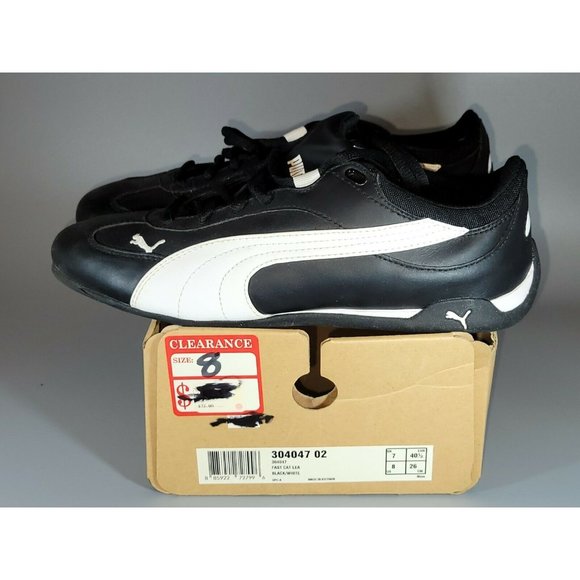 Puma Shoes Puma Fast Cat Lea Mens Sneaker Style 34047 02 Blackwhite